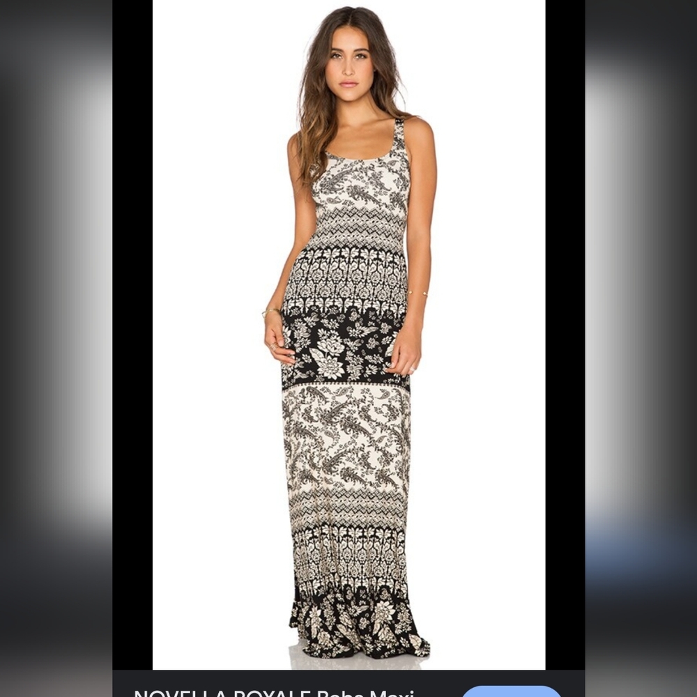 Novella Royale Black and White Maxi Dress